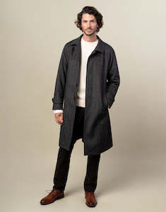 Loch Charcoal Grey Herringbone Raglan Coat