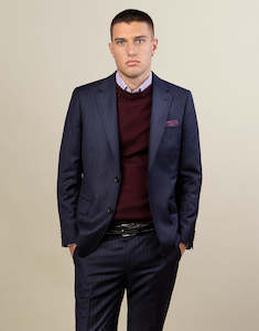 Winter Essentials: Cooper Navy Pinstripe Suit Jacket