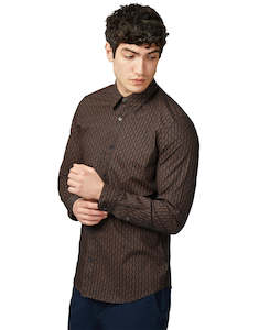 Winter Essentials: Ben Sherman Linear Geo Print Black Shirt