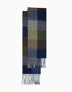 Blue And Brown Oversize Plaid Scarf