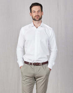 Santiago White Twill Tailored Shirt