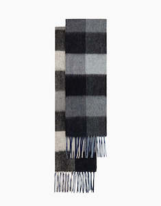 Blue And Grey Oversize Plaid Scarf