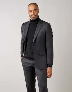 Cooper Charcoal Textured Check Suit Jacket