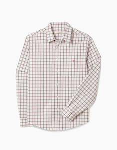 R.M. Williams Classic Red White Navy Twill Check Shirt