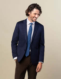 Merino Clothing Accessories: Pearse Navy Hopsack Knit Blazer