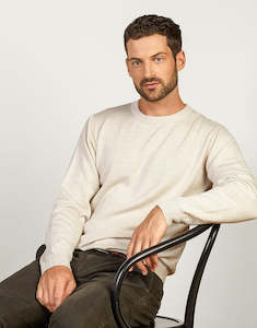 Merino Clothing Accessories: Naseby Ivory Crew Neck Jersey