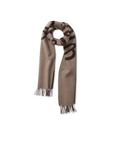 R.M.Williams Script Jacquard Oatmeal Scarf