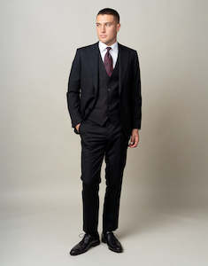 Winter Essentials: Lyon Jet Black Peak Suit