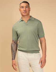 Amalfi Sage Green Knitted Polo