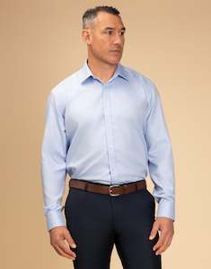 York Light Blue Herringbone Non-Iron Shirt
