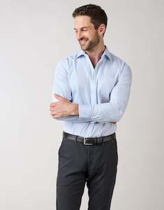 Essentials: Sinatra Light Blue Textured Shirt