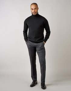 Lotus Charcoal Textured Check Suit Trouser