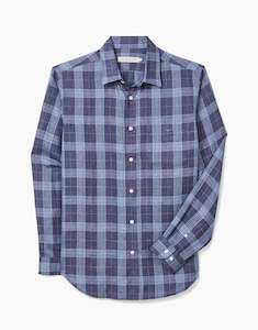 R.M. Williams Robe Linen Navy And Blue Shirt