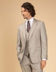 Hire: Taylor Beige Sharkskin Suit Jacket