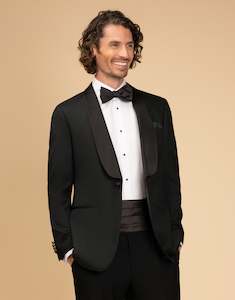 Mens Suit Jacket: Bryan Dark Green Jaquard Dinner Jacket