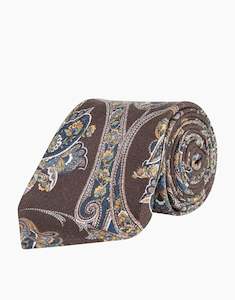 Wedding Guests: Brown & Blue Large Paisley Silk Tie