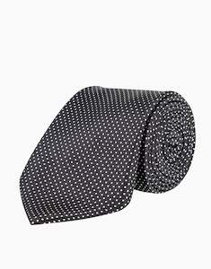 Wedding Guests: Black & White Polka Dot Silk Tie