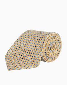 Wedding Guests: Yellow & Blue Geometric Silk Tie