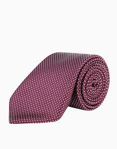 Wedding Guests: Burgundy & White Polka Dot Silk Tie