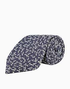 Wedding Guests: Navy & White Dragonfly Silk Tie