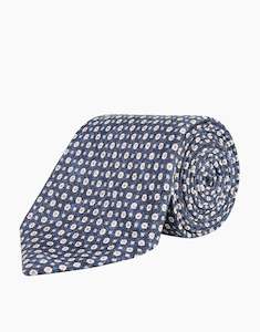 Wedding Guests: Blue & White Geometric Silk Tie
