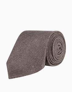 Espresso Brown Textured Print Silk Tie