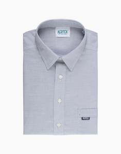 Back To Work Essentials: Aertex Taunton Navy Panama Weave Short Sleeve Polo