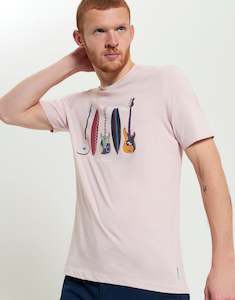 Gifts Under 75: Ben Sherman Surf And Guitars Blush Pink T-Shirt