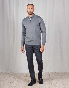 Winter Essentials: Lotus Navy Wool Stretch Twill Trouser