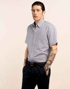 Waihi Floral Hex Micro-design Print Short Sleeve Shirt