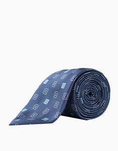 Business Casual: Blue Diamond Geometric Italian Silk Tie