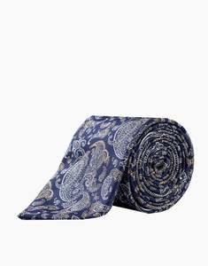 Business Casual: Navy & Gold Paisley Italian Silk Tie