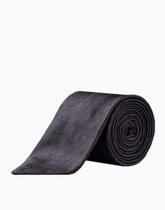 Black Floral Diamond Italian Silk Tie