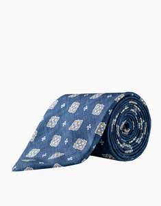 Gift Guide: Blue & Sand Floral Medallion Italian Silk Tie