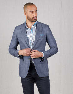 Admin No Sale Items: Hawker Blue Textured Blazer