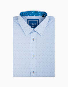 Admin No Sale Items: Waihi Light Blue Dot Short Sleeve Shirt