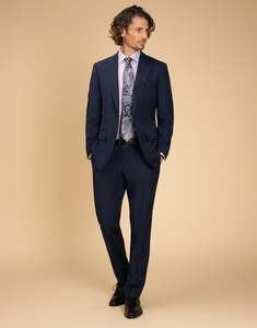 Cooper Navy Shadowcheck Two Trouser Suit