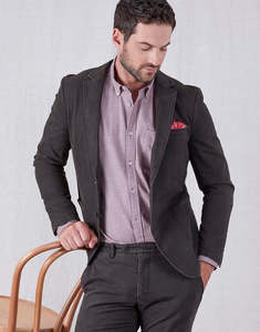 Mens Flannel Shirts: Ohope Burgundy Houndstooth Flannel Shirt