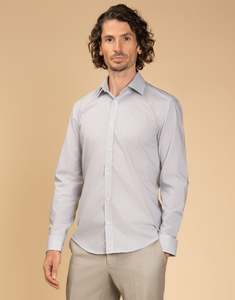 Business Casual: Banks White Micro-design Shirt