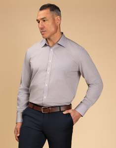 Business Casual: Sinatra Navy & Maroon Micro-design Shirt