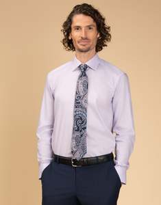 Business Casual: London Purple Microcheck Shirt