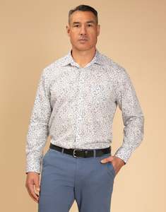 Sinatra White & Blue Floral Print Shirt