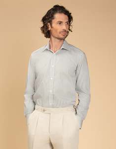 Business Casual: London Green Pencil Stripe Shirt