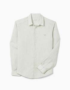 R.M. Williams Stephens Linen White And Green Shirt