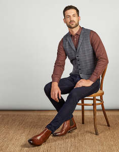 Mens Casual Shirts: Alfred Burgundy Twill Shirt