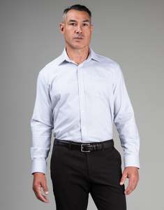 Sinatra White Blue & Brown Micro-design Shirt