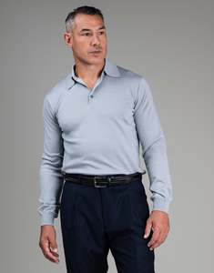 Business Casual: Haast Ash Grey Merino Polo