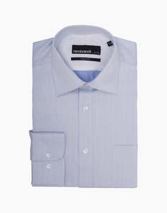 Sinatra Blue Herringbone Business Shirt