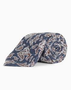 Blue & Brown Paisley Italian Silk Tie