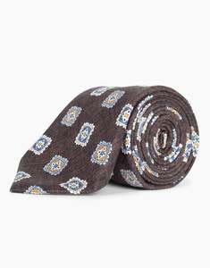 Winter Essentials: Rust & Blue Medallion Italian Silk Tie